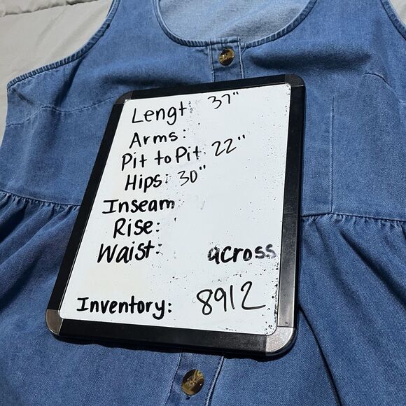 Shein Curve Chambray Blue Jean Denim Button Up Jumper Dress Womens Size 2XL - Picture 9 of 9